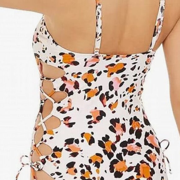 Hula Honey Animal Print Side Cut out Swim Suit Size XS New - Picture 9 of 9
